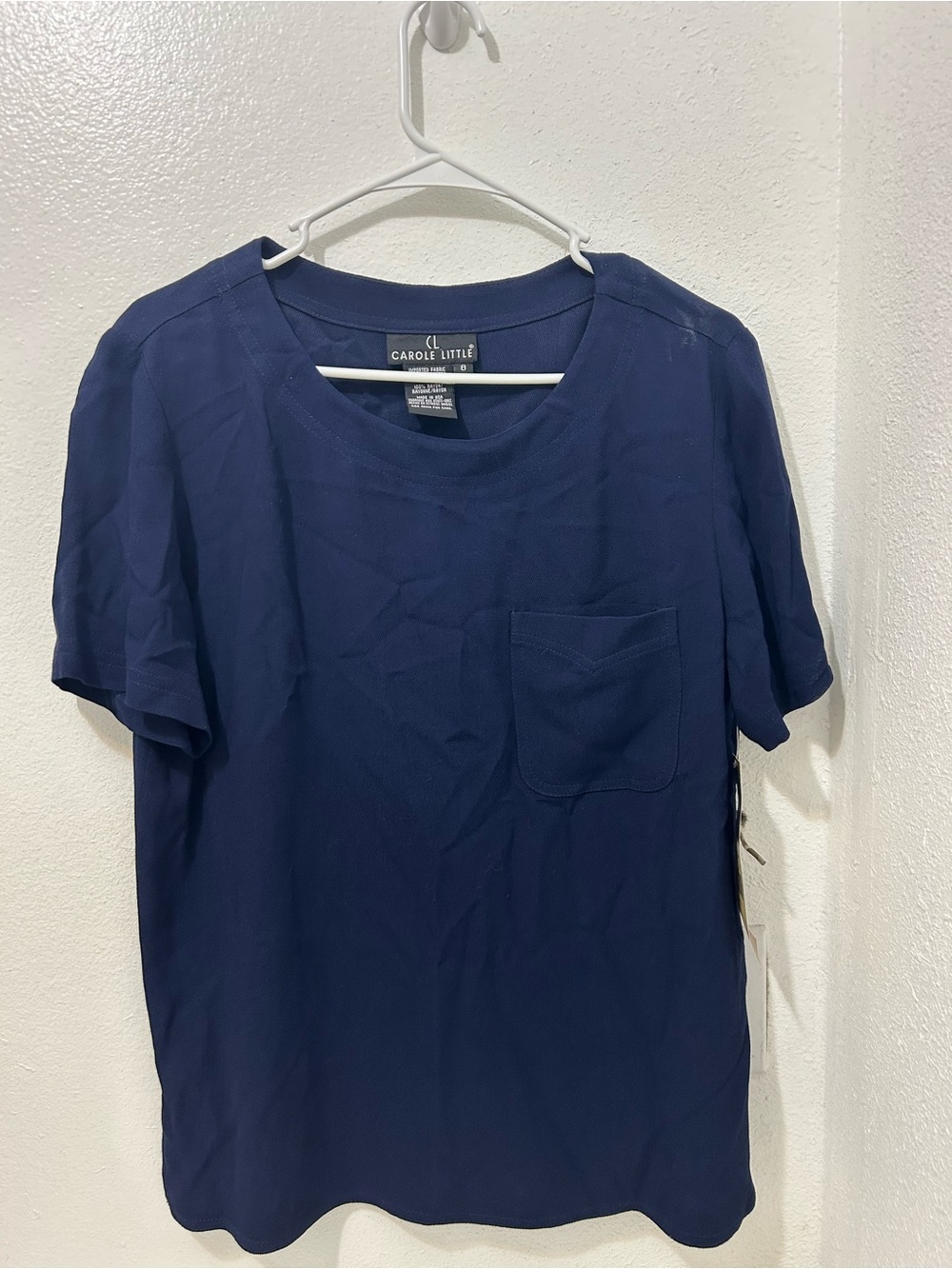 Carole Little navy blue blouse NWT